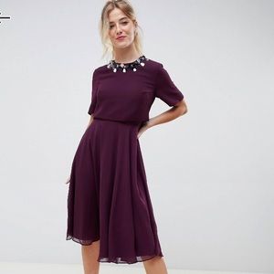 ASOS DESIGN plum midi dress